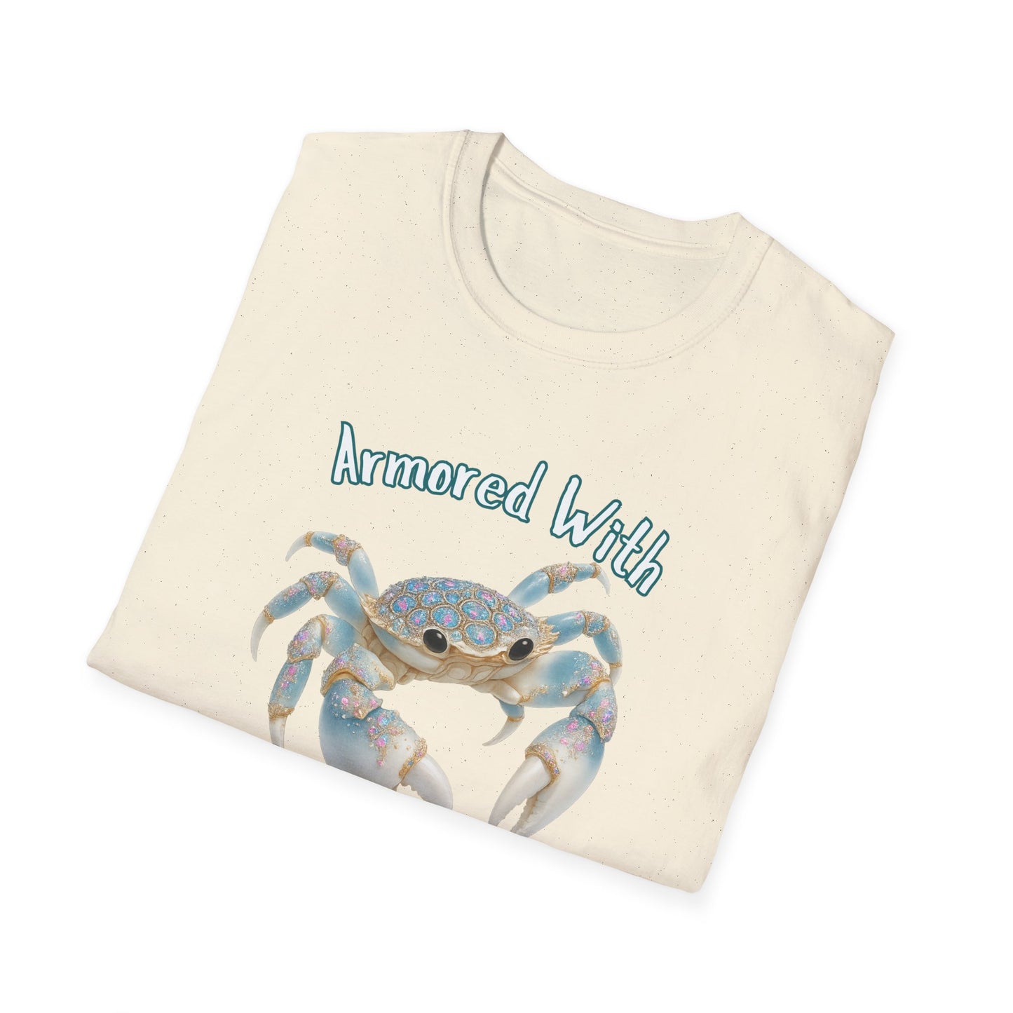 Armored With Confidence Crab T-Shirt, Unisex Beach Shirt, Ocean Lover Gift, Casual Summer Wear, Marine Life Apparel
