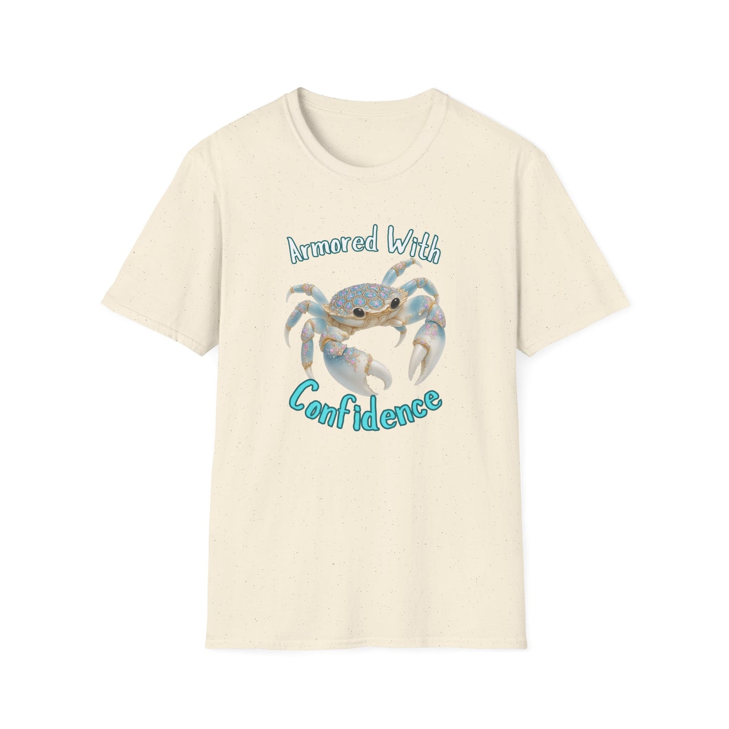 Armored With Confidence Crab T-Shirt, Unisex Beach Shirt, Ocean Lover Gift, Casual Summer Wear, Marine Life Apparel