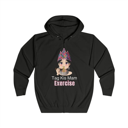 “Tag Kis Mam Exercise” Women’s Anime Zip Hoodie – Dark Edition (Black/Blue/Purple/Navy)