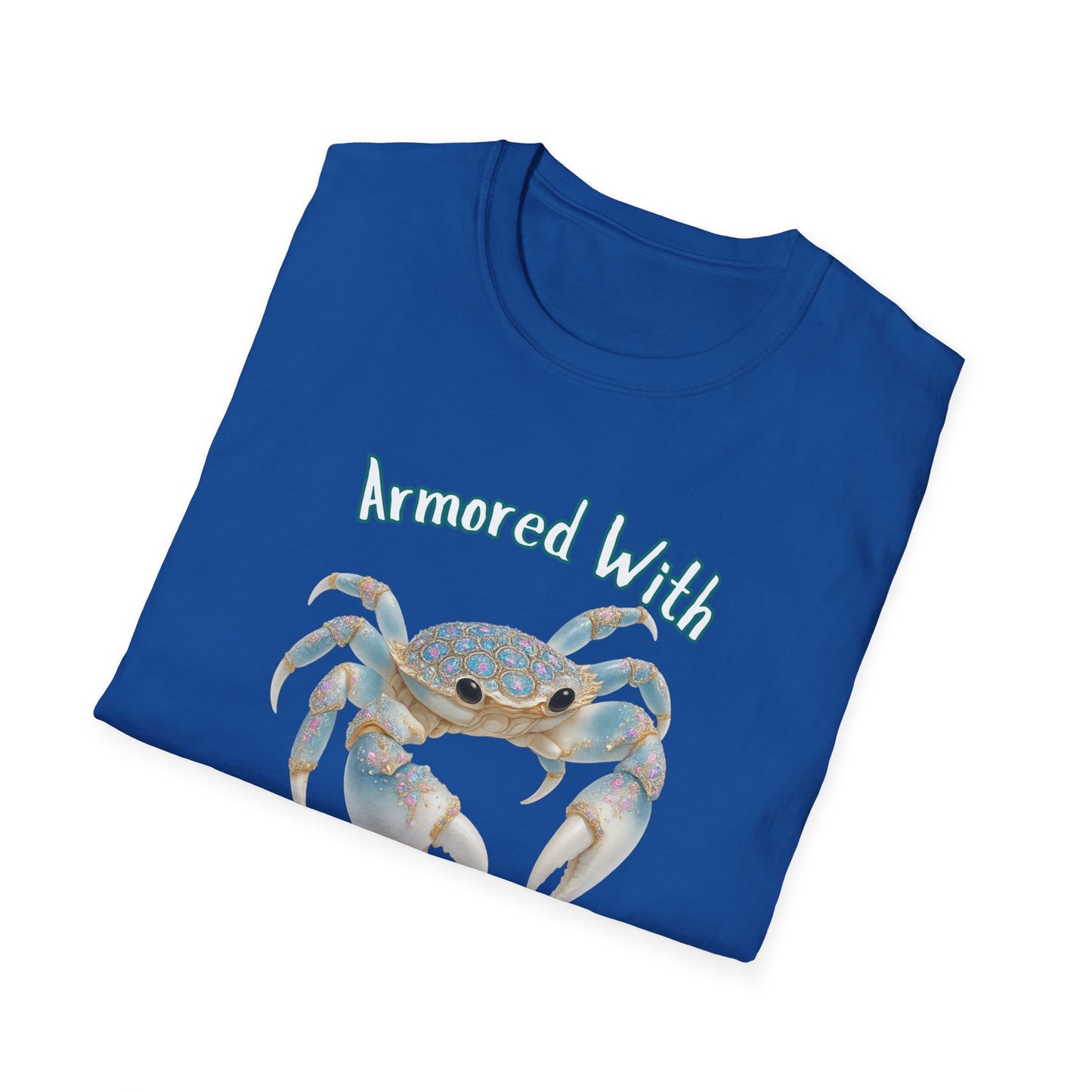 Armored With Confidence Crab T-Shirt, Unisex Beach Shirt, Ocean Lover Gift, Casual Summer Wear, Marine Life Apparel