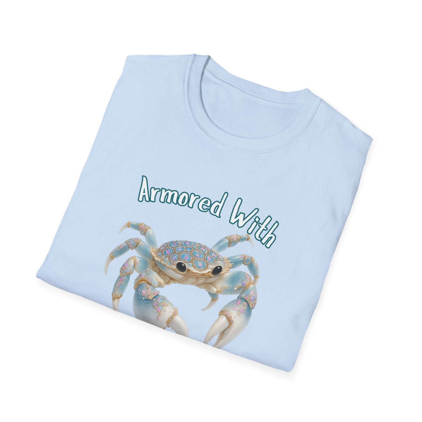 Armored With Confidence Crab T-Shirt, Unisex Beach Shirt, Ocean Lover Gift, Casual Summer Wear, Marine Life Apparel
