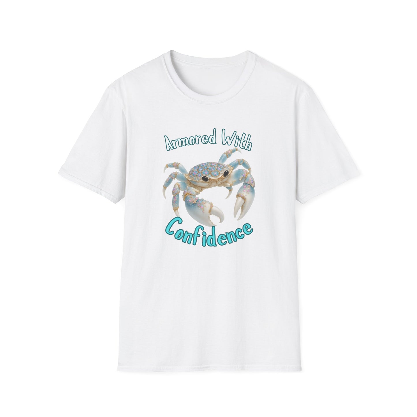 Armored With Confidence Crab T-Shirt, Unisex Beach Shirt, Ocean Lover Gift, Casual Summer Wear, Marine Life Apparel