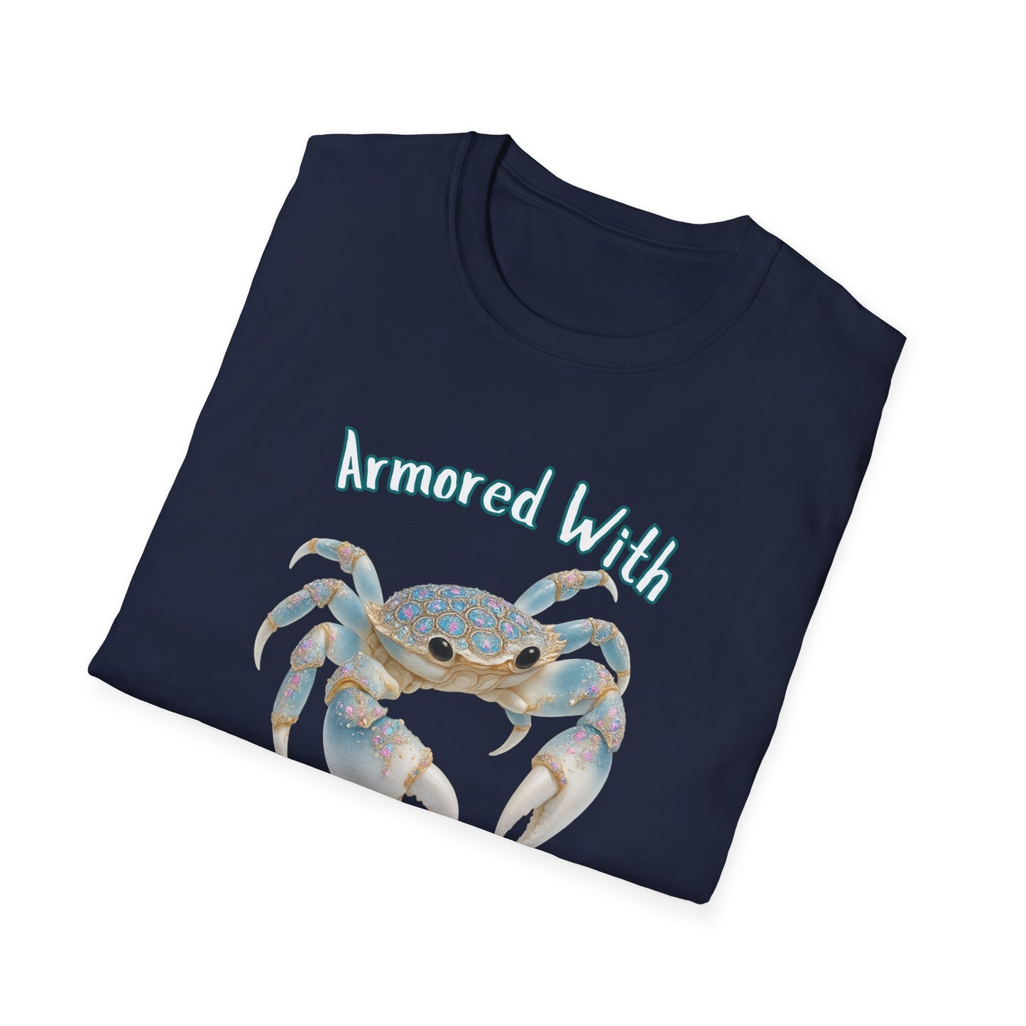 Armored With Confidence Crab T-Shirt, Unisex Beach Shirt, Ocean Lover Gift, Casual Summer Wear, Marine Life Apparel