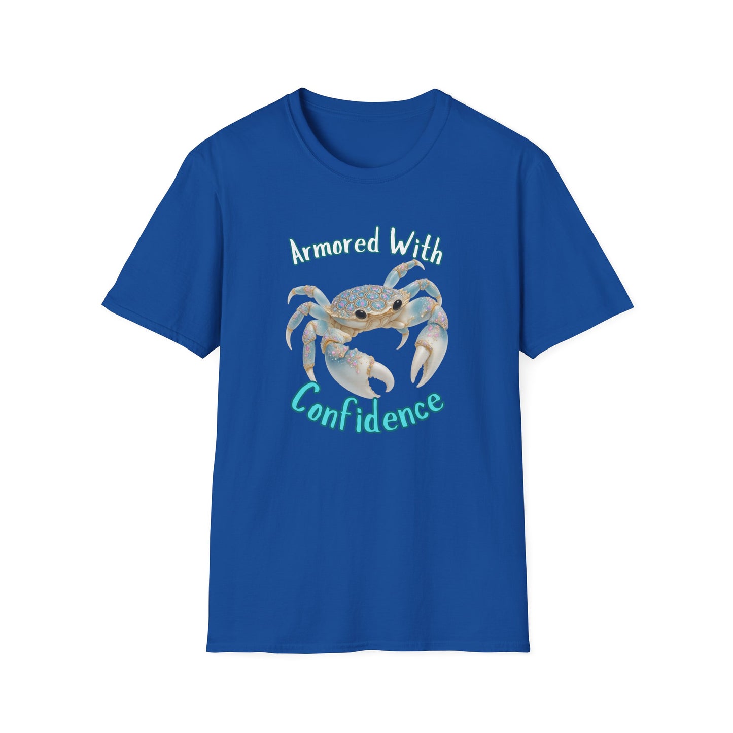 Armored With Confidence Crab T-Shirt, Unisex Beach Shirt, Ocean Lover Gift, Casual Summer Wear, Marine Life Apparel