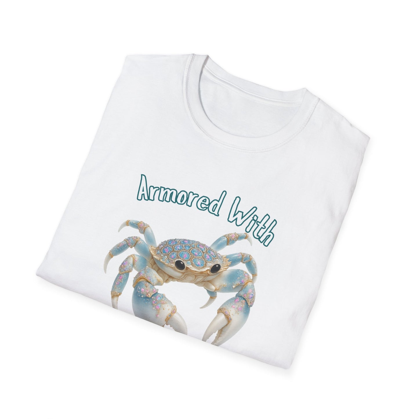 Armored With Confidence Crab T-Shirt, Unisex Beach Shirt, Ocean Lover Gift, Casual Summer Wear, Marine Life Apparel
