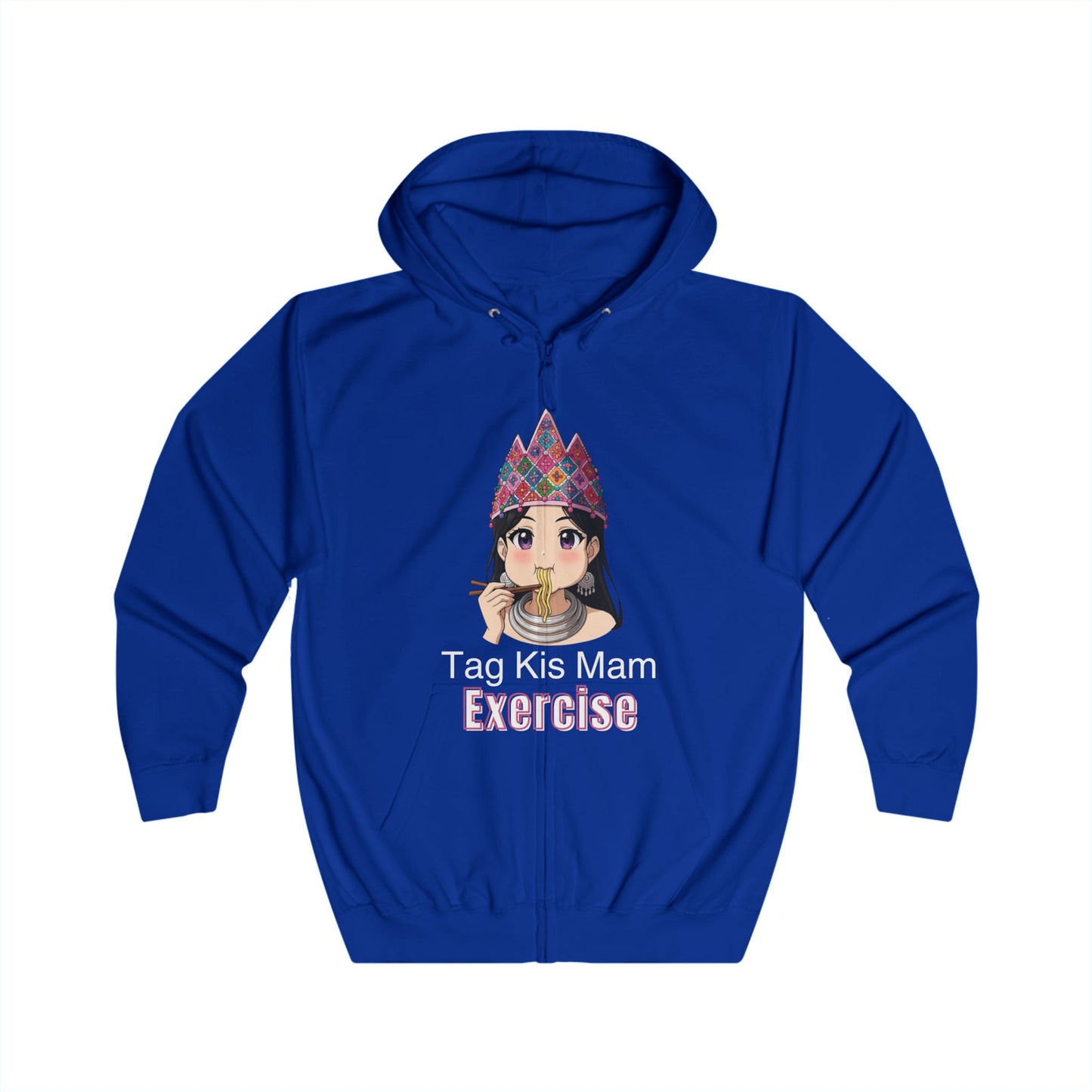 “Tag Kis Mam Exercise” Women’s Anime Zip Hoodie – Dark Edition (Black/Blue/Purple/Navy)