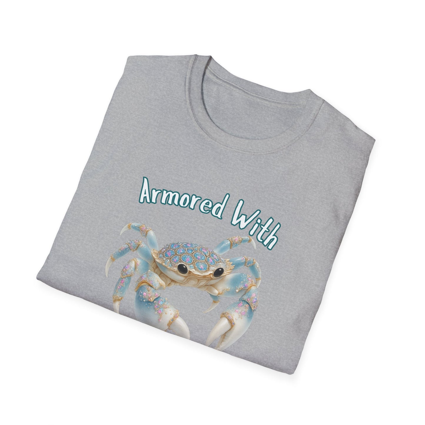 Armored With Confidence Crab T-Shirt, Unisex Beach Shirt, Ocean Lover Gift, Casual Summer Wear, Marine Life Apparel