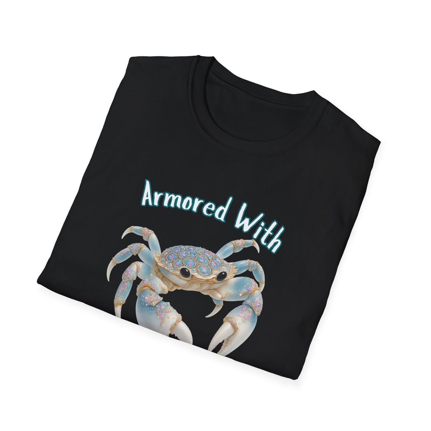 Armored With Confidence Crab T-Shirt, Unisex Beach Shirt, Ocean Lover Gift, Casual Summer Wear, Marine Life Apparel